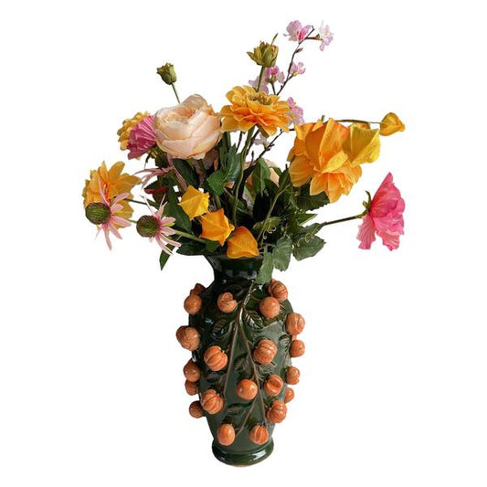 Altijd Stralend: Boeket Orange Summer – 80 cm – Zijden Kunstbloemen – Zomerse Warmte Zonder Verwelking