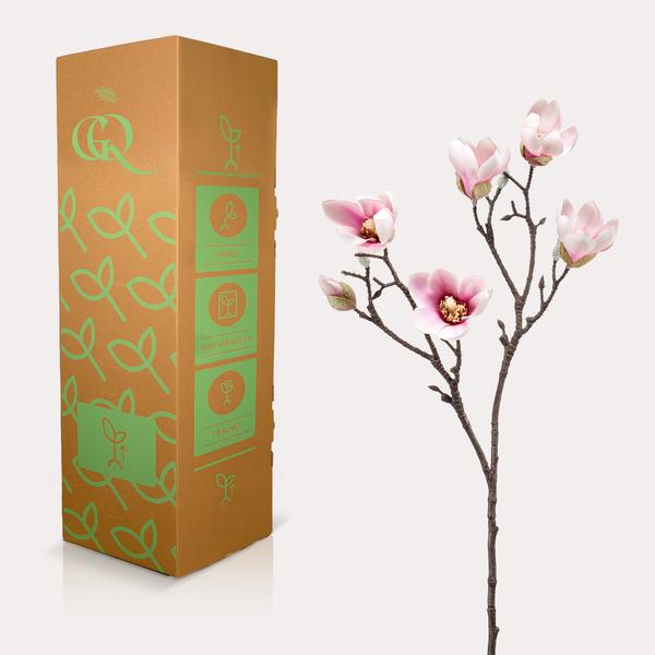 Altijd Stralend: Magnolia Roze Kunstbloemen – 8 Stelen – 65 cm – Zachte Elegantie Zonder Verwelking