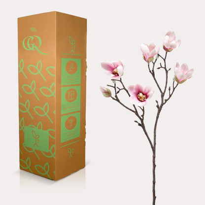 Altijd Stralend: Magnolia Roze Kunstbloemen – 8 Stelen – 65 cm – Zachte Elegantie Zonder Verwelking