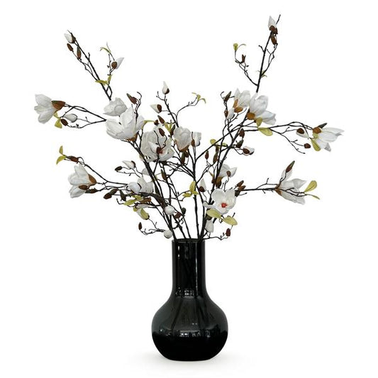 Altijd Stralend: Crème Magnolia Takken – 4 Stelen – 105 cm – Natuurlijke Eleganties Zonder Verwelking