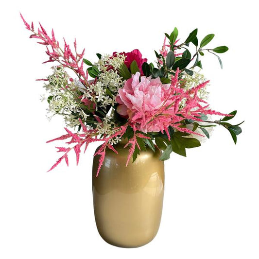 Altijd Stralend: Boeket Shiny Pink – 80 cm – Zijden Kunstbloemen – Levendige Elegantie Zonder Verwelking